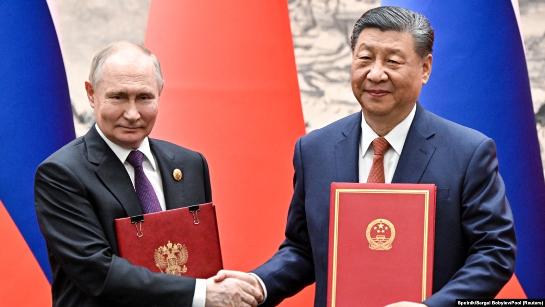 ရုရှားသမ္မတ Vladimir Putin နဲ့ တရုတ်သမ္မတ Xi Jinping တို့ တရုတ်နိုင်ငံ ဘေဂျင်းမြို့တော်မှာ တွေ့ဆုံ (မေ ၁၆၊ ၂၀၂၄)