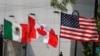 Bandeiras dos EUA, do Canadá e do México 