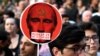 GEORGIA – Participants attend an anti-Russian rally in front of the parliament building in Tbilisi on June 22, 2019