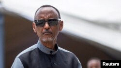 Mokonzi ya Rwanda Paul Kagame ana milulu mya bokanisi génocide na Rwanda, na Kigali, 7 sanza ya minei 2023.