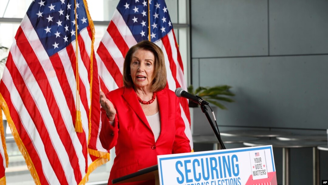 House Speaker Nancy Pelosi speaks during a news conference at the Federal Building in San Francisco on Monday, July 8, 2019. 