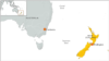 Map of New Zealand.