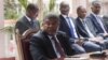 Angolan President Joao Lourenco gives his first press conference after his election on Jan. 8, 2018 to mark his first 100 days in office at the Presidential Palace in Luanda.