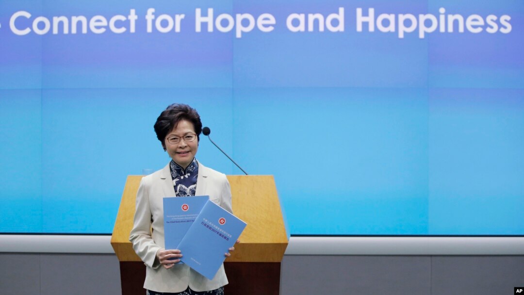 香港行政長官林鄭月娥星期三發表上任後手份施政報告。
