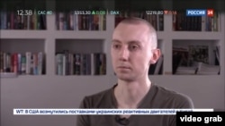 Ukraine - journalist Stanislav Aseyev was abducted by Russia-backed separatists in the Donetsk region - screen grab from Russian TV Rossiya 24