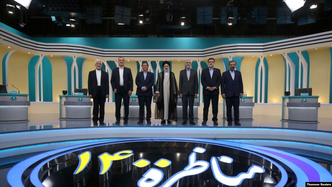 Election debate at a television studio, in Tehran, June 12, 2021.