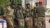 Soldiers are seen on the street in central Harare, Zimbabwe, Nov. 16, 2017. 