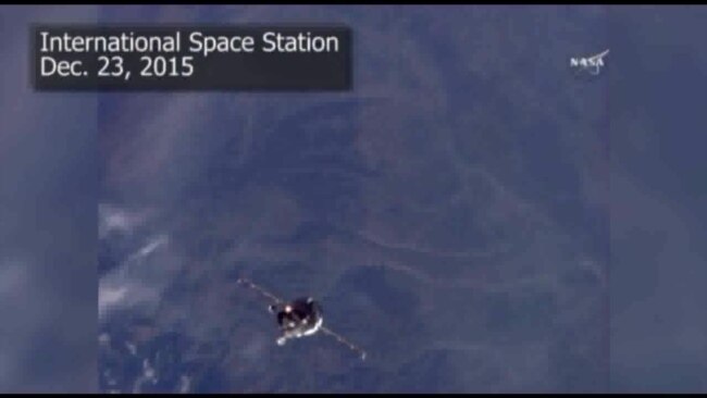 Russian Cargo Ship Docks with International Space Station