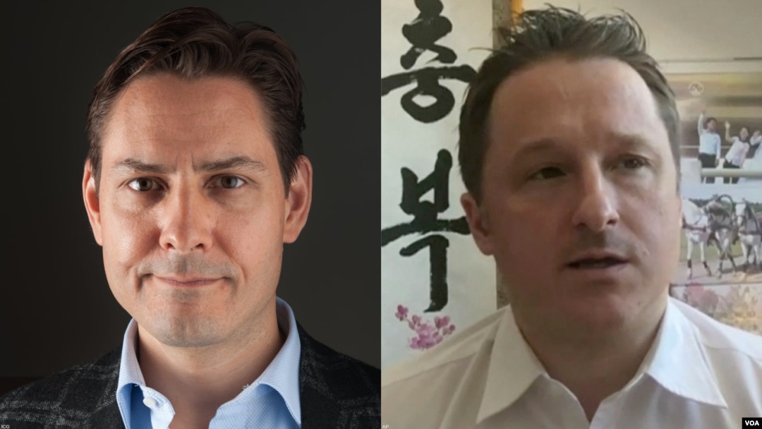 加拿大前外交官康明凱(左)和商人斯帕弗被中國當局拘捕