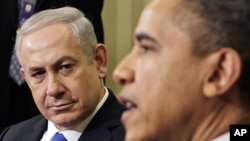 Tổng thống Hoa Kỳ Barack Obama gặp Thủ tướng Israel Benjamin Netanyahu tại Phòng Bầu dục của Tòa Bạch Ốc, ngày 5/3/2012