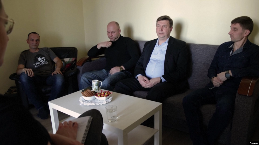 Veteranë të ushtrisë ukrainase në Poloni.