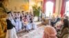 Yazidi musicians performs for Prince Charles, patron of the AMAR Foundation, at his Clarence House residence in central London, Feb. 5, 2020. (Courtesy: Robert Cole/AMAR Foundation)