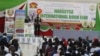 Somaliland foreign minister Sa'ad Ali Shire speaks at the opening of the Somaliland book festival.