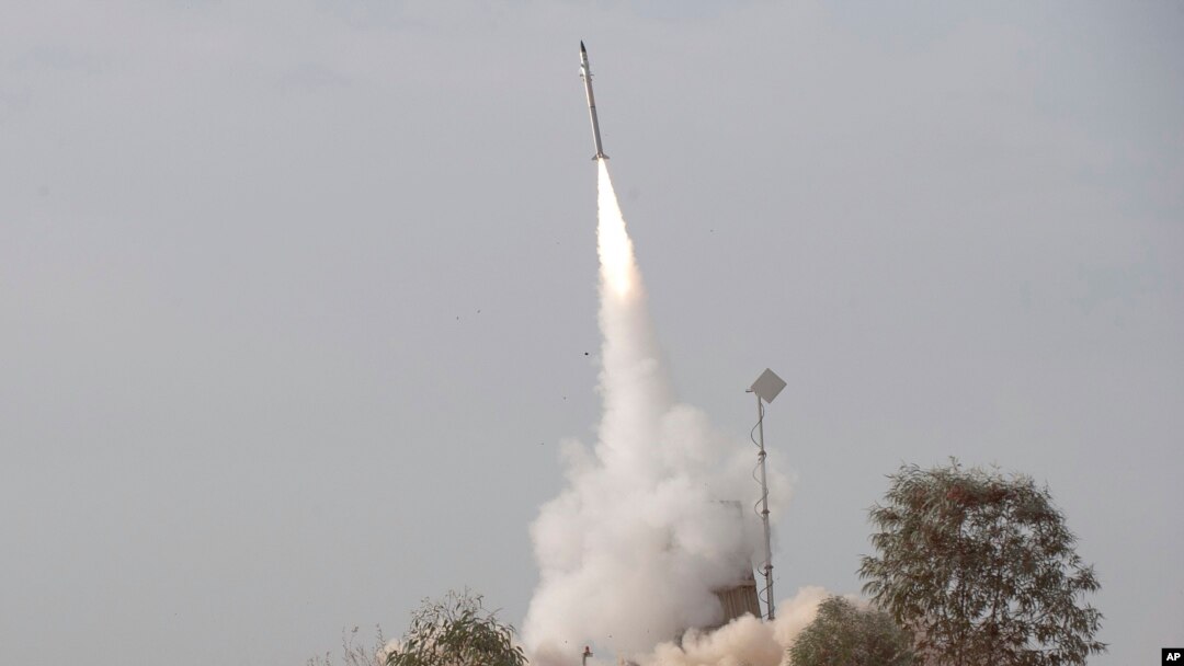 FILE - An Israeli missile is launched near the city of Be'er Sheva, southern Israel, Nov. 17, 2012. On Monday, Israel launched a missile at a Syrian military site in what it said was a retaliatory strike.