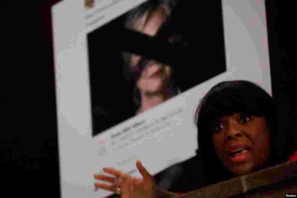 Rep. Terri Sewell (D-AL) speaks as executives appear before the House Intelligence Committee to answer questions related to Russian use of social media to influence U.S. elections, on Capitol Hill in Washington, Nov. 1, 2017.