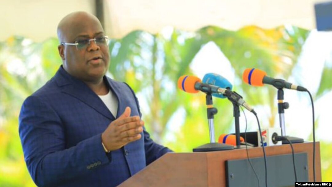Présiodent félix Tshisekedi liboso lya bapanzi sango na Goma, Nord-Kivu, 13 juin 2021. (Twitter/Présidence RDC_