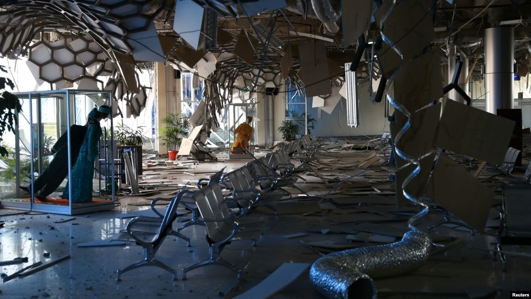 A view inside the damaged Mutiara Sis Al Jufri Airport in Palu, Central Sulawesi, Indonesia, Oct. 1, 2018.