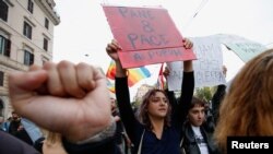 Рим: акция протеста против развязанной Кремлем войны в Украине